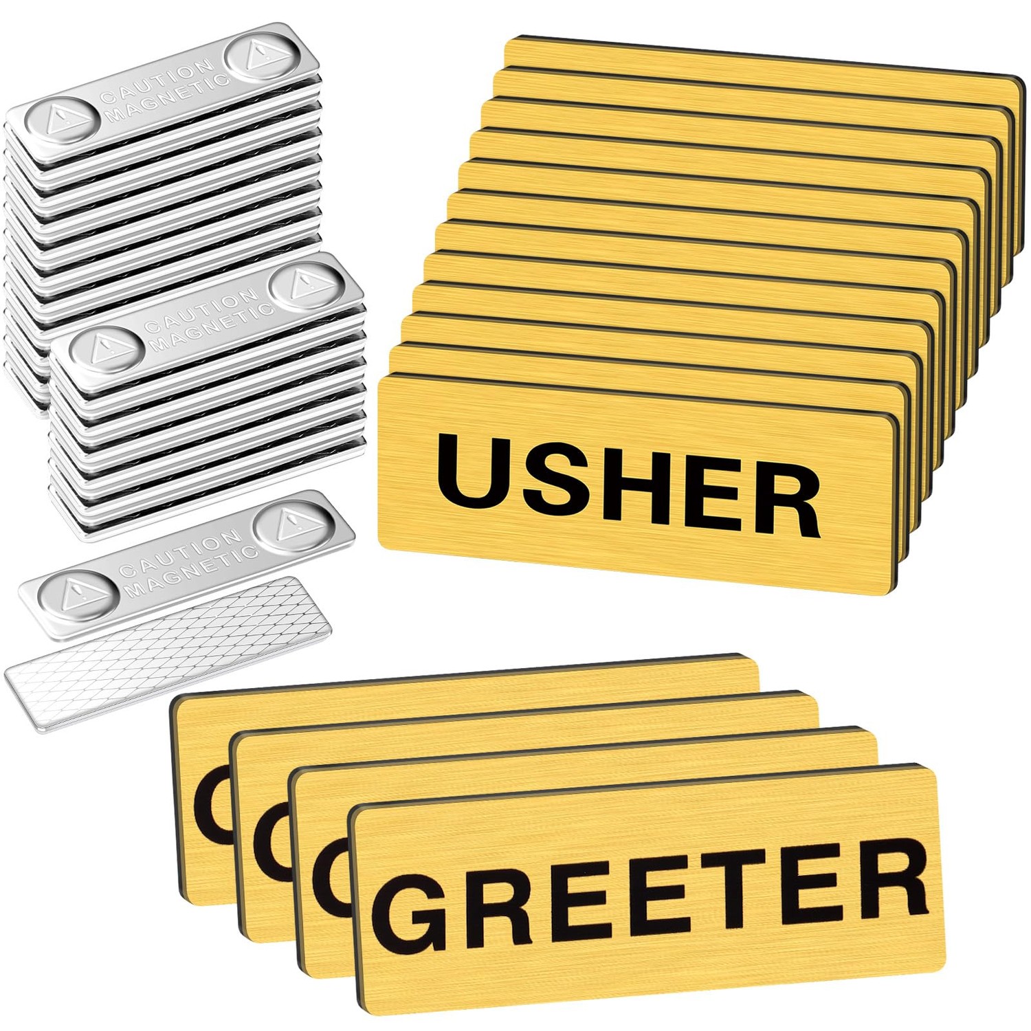 Fullhawl 12 Pcs Magnetic Usher Badges and 4 Pcs Greeter Name Tag for ...