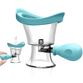 Abnaok Eye Wash Cup，Eye Wash Bath Kit – Silicone Eye Cup for Effective Eye Cleansing Transparent with Storage Container,Manual air Pressure Eye Cleaning Cup