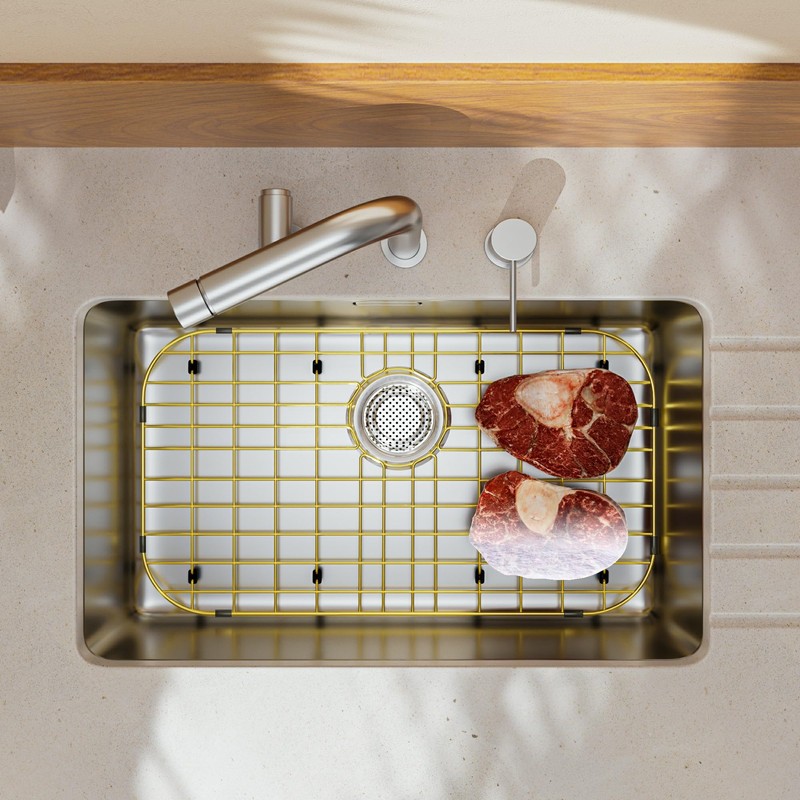 Gold Large 26" x 14" Kitchen Sink Grid,Sink Protector for