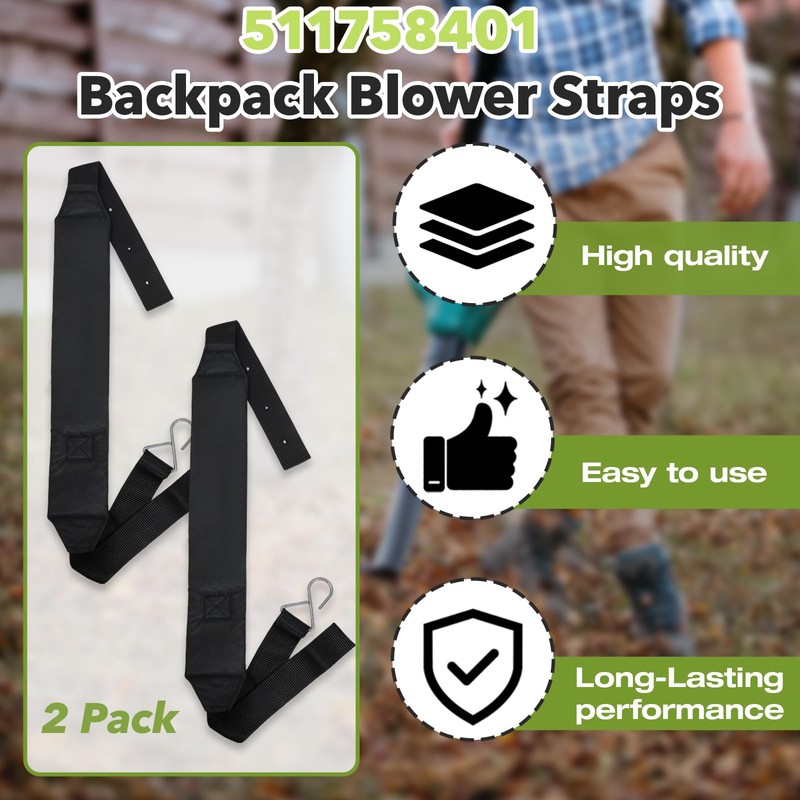 2 Pcs 511758401 Backpack Blower Straps, Adjustable Backpack Blower Shoulder