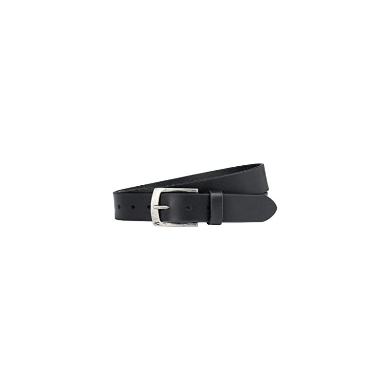 camel active Men's Basic Leather Belt, black