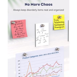 Uniclife Pack of 20 Magnetic Push Pins Strong Fridge Magnets Push Pin Magnets for Whiteboard Fridge Magnets Small Metal Card Magnets for Home Office School Kitchen