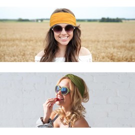 10 Paquete Diademas Africanas para Mujer - Banda Elástica Antideslizante para Cabello - Turbante Deportivo de Microfibra para Yoga, Gimnasio y Estilo Diario