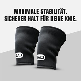 EVO SPORTS FUEL Kniebandage für Männer/Damen | 7 mm Neopren Knee Sleeves für Sport, Krafttraining, CrossFit, Gewichtheben & Fitness | Kompressionsbandage für Unterstützung & Schutz (1 Paar) (XL)
