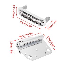 Nickel-plated Copper-zinc Alloy Tremolo Vibrato Tailpiece Bridge Set for Mustang Guitar Replacement Parts. Musical Instrument Accessories