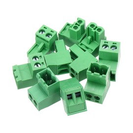 MECCANIXITY 5PCS 2-Pin PCB Mount Screw Terminal Block Connectors 5.08mm/0.2inch Pitch Circuit Board Connectors for Home Appliances, Industrial Project