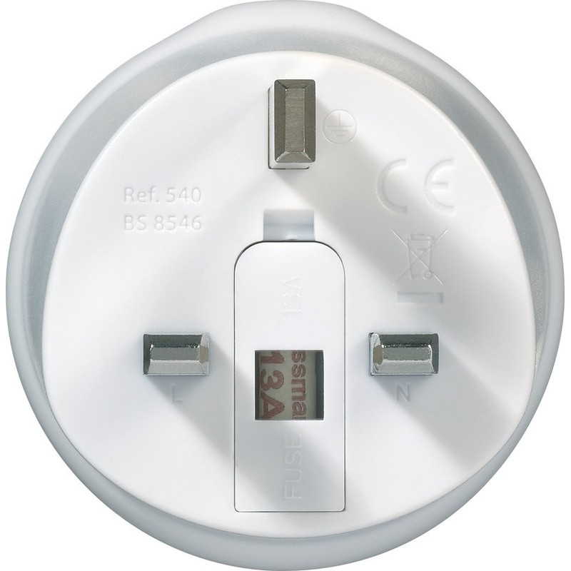 Go Travel Earthed EU to UK Adaptor - Compact European