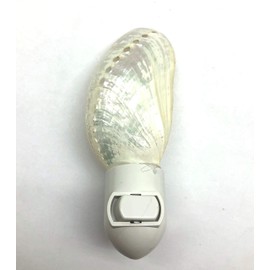 PEPPERLONELY Pearl Abalone Sea Shells Night Light Natural Seashell Beach Home Décor, Shell Size 4 Inch