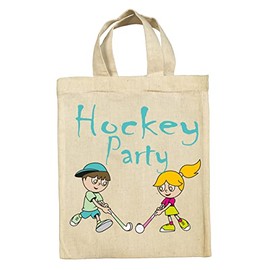 clothinx Sustainable Party Bag Bag Set with Birthday Theme Hockey Pack of 10, Hockey