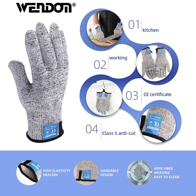 WENDOM Oyster Knife Shucker Set Oyster Shucking Knife and Gloves