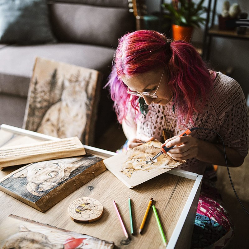 Wood Burning Kit, Preciva Wood Pyrography Pen, Multifunctional Wood Encarving