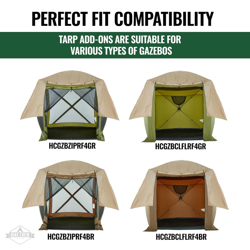 Hike Crew Gazebo Rain Shelter Tarp Compatible with 4-Sided Pop-Up