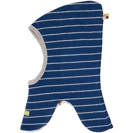 loud + proud Unisex Children's Striped Hat GOTS Certified Balaclava, Ultramarine