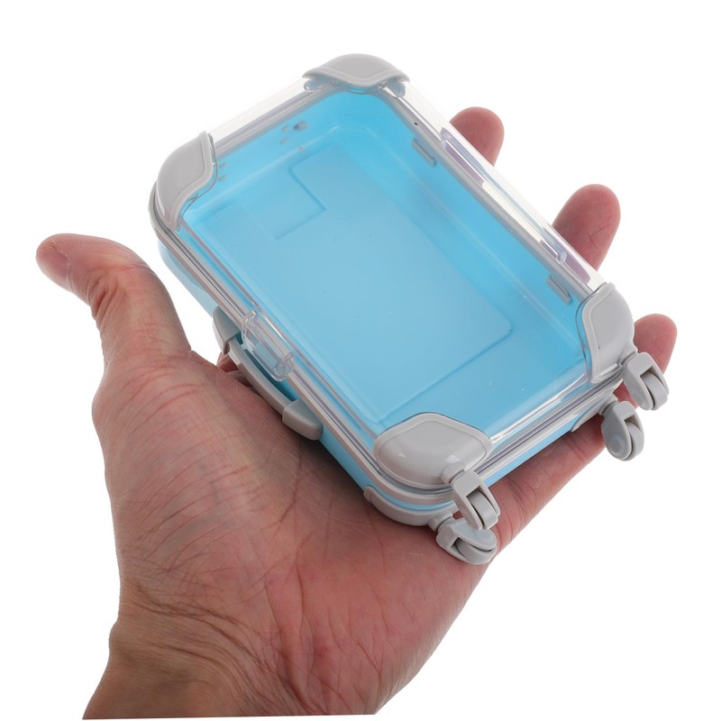 NOLITOY 2pcs Mini Rolling Suitcase Candy Box Plastic Luggage Storage