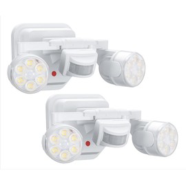 OREiN 2 Pack Motion Sensor Outdoor Lights, 450° Superwide Adjustment Dimmable Dusk to Dawn Flood Lights Outdoor, 5000K 12W=150W Outside LED Security Lights, IP65, White (Hardwired)