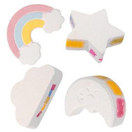 Gatuida 4pcs Rainbow Bath Salt Natural Foaming Bathing for Relaxation Skin Cleansing Soothing for Friends Family