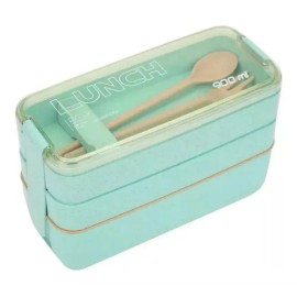 OEM Box Lunch 3 Niveles Topper Térmico Lonchera Cubiertos Bamboo