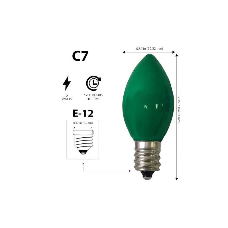Brite Star 44-334-00 (4 Pack Green C7 Replacement Bulbs