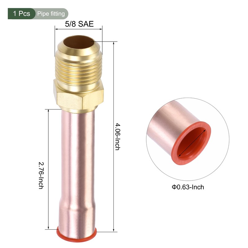 YOKIVE 1 Pcs Brass Fitting with Copper Pipe, Air Conditioning