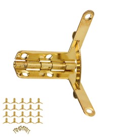 Small Quadrant Hinge, 20Pcs Jewelry Box 90 Degree Hinges with Screws for Wine Wooden Box Jewelry Box Quadrant Hinge(Gold)