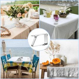 Nutabevr Pack of 8 Stainless Steel Tablecloth Clips, Adjustable Tablecloth Clips, Flexible Movable Tablecloth Clips, for Indoor and Outdoor Use, Thick Tables, Garden Table, Restaurant, Family Dining