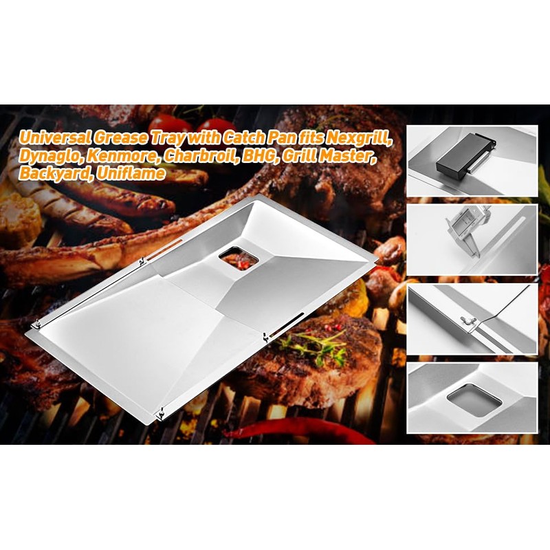 Drip Pan fits Nexgrill Parts, Adjustable with Drip Tray Suitable