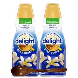 International Delight Int'l Delight French Vanilla Zero Sugar Coffee Creamer 32oz 2 pk w/ Wooden Spoon