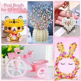 2000PCS Pearl Beads for Bracelets, 28 Colors 6mm Round Gradient Color Bracelets Beads Kit, Loose Spacer Beads with Hole for DIY Craft Bracelet Necklace Earrings Jewelry Making