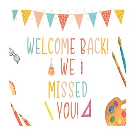 Back to School Mural Decals Modern 1st Day School Photo Prop Wall Sticker Vinyl Wall Stickers Quotes for Nursery Party Wall Decoration