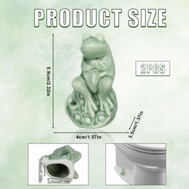 2pcs Ceramic Toilet Bolt Covers, Ceramic Cute Frog Screw Caps Toilet Bolts Bathroom Decor Easy installation Set(Lotus pod Frog)