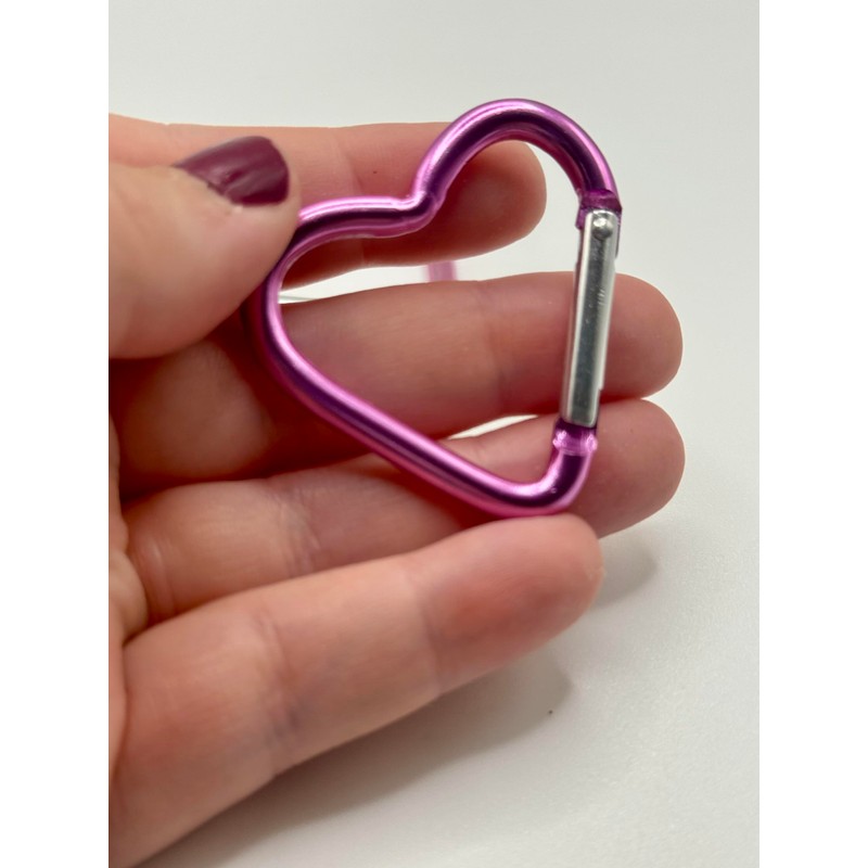 2pk Heart Shaped Keychain Clips Heavy Duty Carabiner Aluminum Alloy
