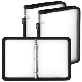 Teling 2 Pack 1 Inch Zipper Binder with 3 Ring Cover Refillable Zipper Binder Plastic Clear Binder File Organizer Planner for Projects, Assignments, Memos, School Work(White)