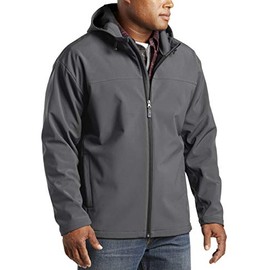 Harbor Bay by DXL Men's Big and Tall Hooded Bonded Fleece Jacket Charcoal Black 4XLT