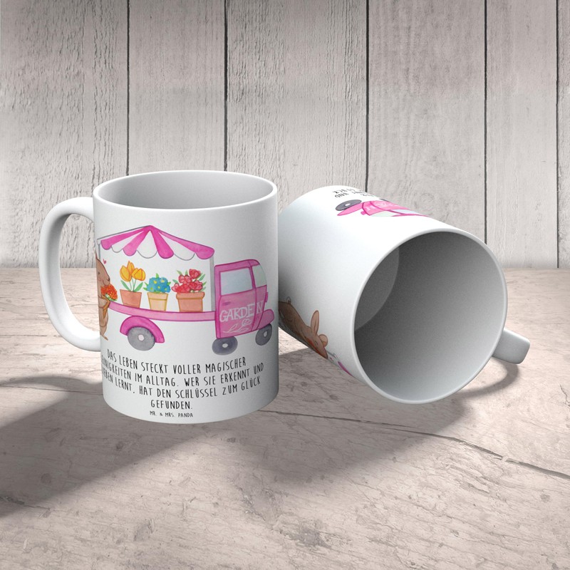 Mr. & Mrs. Panda Tasse Osterhase Blumenwagen - Ostergeschenke, Osterdeko,