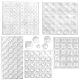 202 Pcs Combo Pack Clear Adhesive Bumper Pads, Round Spherical Square, Self Adhesive Sound Dampening Transparent Rubber Feet Pads for Cabinet Doors Drawers Glass Tops Picture Frames Cutting Boards