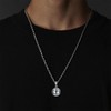 CEKAMA 925 Sterling Silver Basketball Necklace for Men Matte Texture