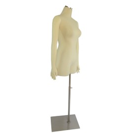 (JF-F01Sarm+BS-05) ROXYDISPLAY Display Female Body Form with arms & Rectangle Metal Base