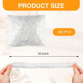 OQXEJPHFN 200 Pcs Plastic Bowl Covers Shower Caps, Elastic Food Storage Plate Cover Fresh Keeping Bag Bread Baking Accessories