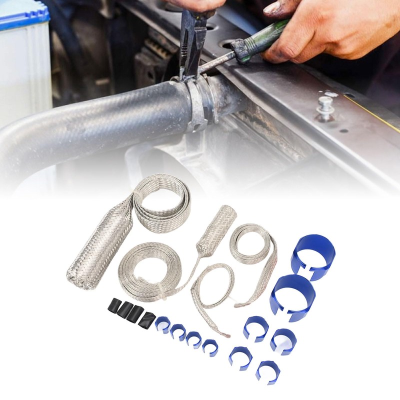 Stainless Steel Dress Up Hose Cover Kit Universal Radiator Hose