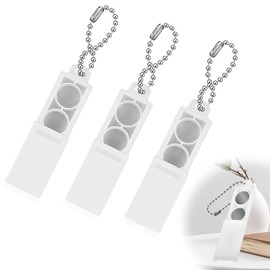 Fampery 3pcs Hearing Aid Battery Cases, Plastic Hearing Aid Batteries Caddy with Keychain Portable 312 Battery Storage Box Practical Hearing-Aid Batteries Key Chain Carry Case