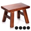 Covzoe Wooden Step Stool, Solid Wood Milking Stool with Non-Slip