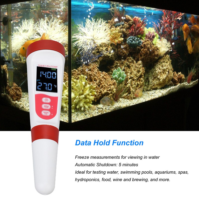 Water Quality Tester 4 in 1 PH TDS EC TEMP