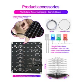iCubeSmart 3D Led Cube Kit Diy Soldering Project 8x8x8 Led Light Cube Diy Electronic Kits Programmable Soldering Learning Kit (3D8S-MUTLI)…