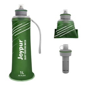 joypur Water Filter Survival - Collapsible Water Bottle with Filter 0.01 Micron Squeeze Filtered Water Bottle 32oz for Hiking Backpacking Camping BPA-Free(Green 1000ml)