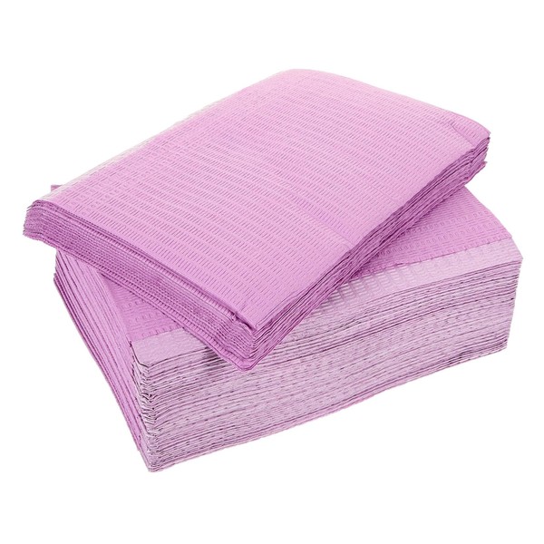 VILLFUL 125 Sheets Disposable Clinic Bibs Purple Non Woven Practical