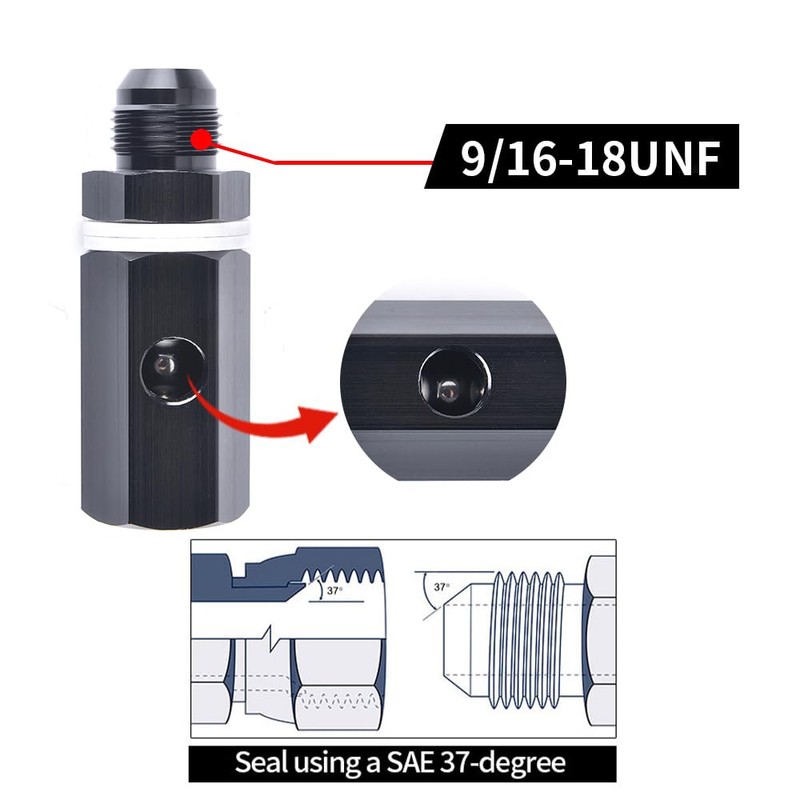 6AN Male Fuel Cell Tank Rollover Vent Valve Aluminum Fuel