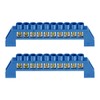 10 Positions Blue Terminal Block Bus Bar Brass Ground Bar