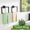 2 Pack Matte Black Hand Towel Holder, Stainless Steel Wall
