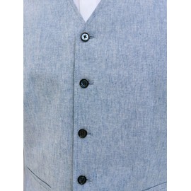 JACK & JONES Men's Jprriviera Linen Waistcoat, Nautical Blue