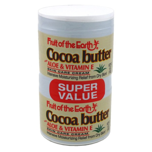 Fruit Of The Earth Bogo Cream Cocoa Butter 4 Ounce Jar (118ml) (Pack of 3)